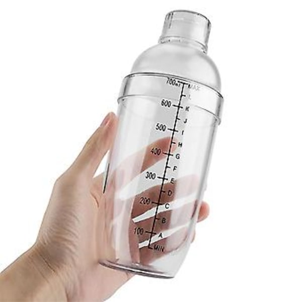 Läikkymätön Läpinäkyvä PC-hartsi Cocktail-sekoitin Mitta-asteikolla (700ml)