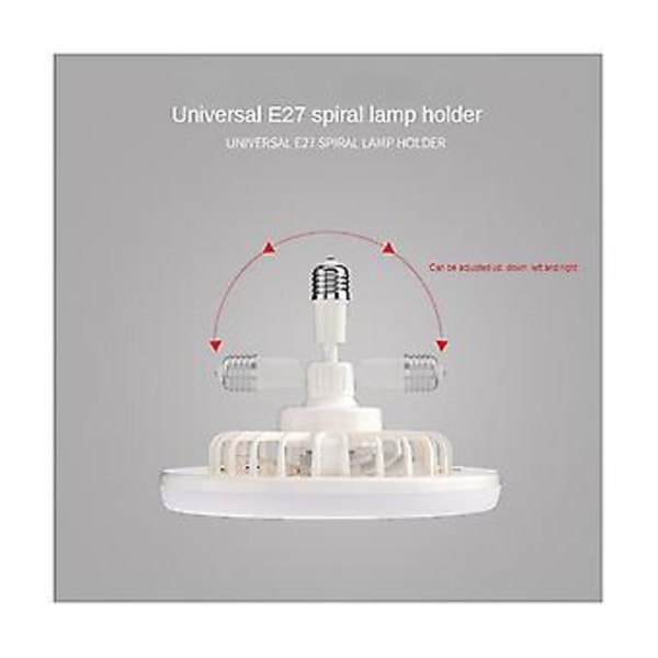 Kattotuuletin Kaukosäätimellä ja 30W LED-lampulla Hiljainen Kattotuuletin E27 Muunnin B