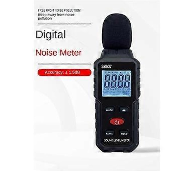 Digital lydmåler, lydmåler til klasseværelse, hjem, gade, 30-130DBA DB-måler til måling af støj, støjdecibellæser