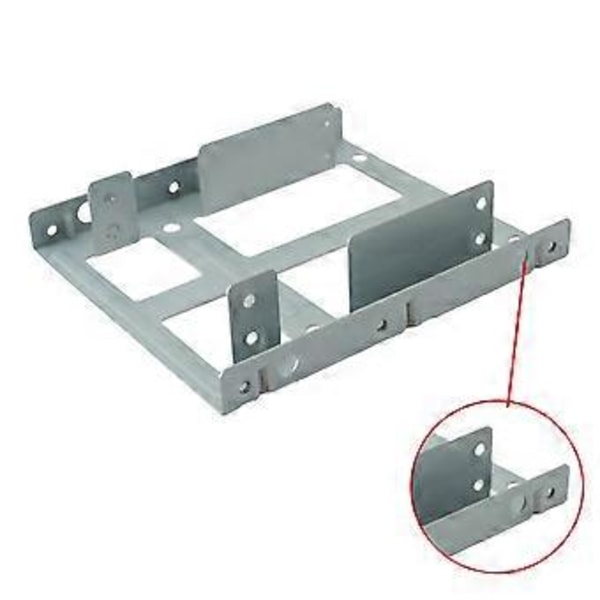 2,5 tommer til 3,5 tommer intern monteringsramme for 2X2,5 tommer SSD/HDD til 3,5 tommer brønn