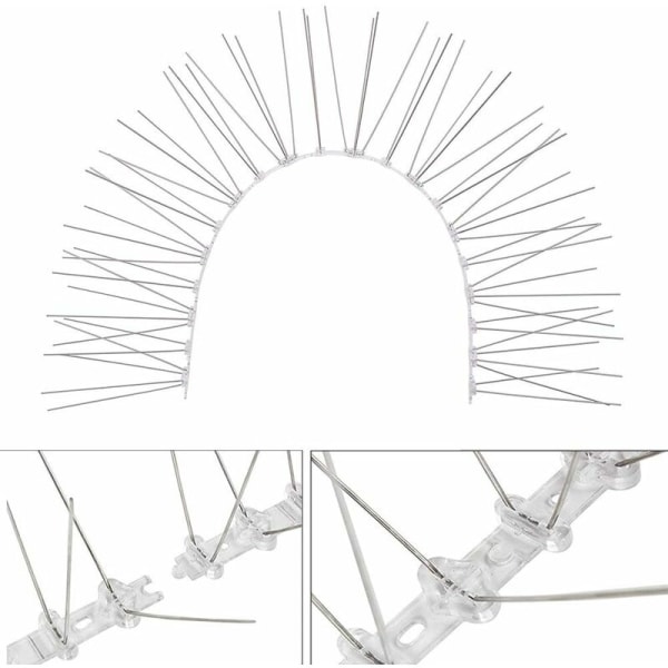 Rostfria fågelspikar i stål, fågelspikar, duvförsvar, fågelavvisande medel, antiduvspikar, antikråkor, perfekt avskräckande effekt