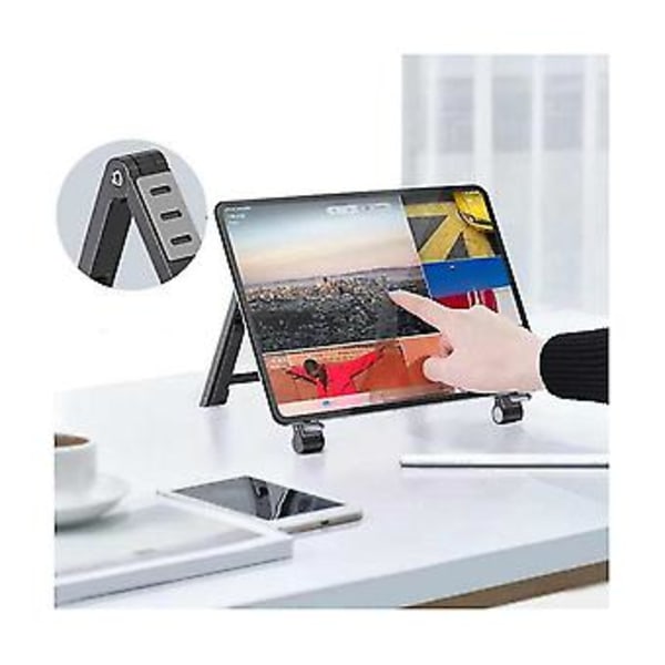 Laptopstativ D För Skrivbord, Justerbart Ergonomiskt Portabelt Laptopstativ H, 3-i-1 Portabelt Förvaringsstativ D S