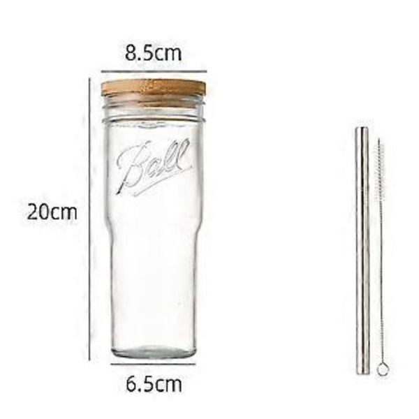 700 ml/24 oz Kall dryckeskopp med bambulock, transparent tedryckesbehållare, retro mugg för hemmafest, bar, cocktail