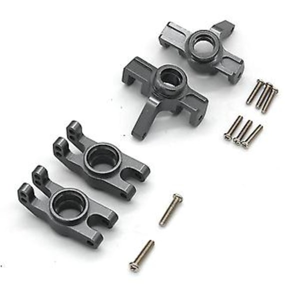 4kpl Metallinen Etuohjaus ja Palikka Takapyörän Navat H16 16207 16208 16209 16210 1/16 Rc Auton Päivitysosat, harmaa
