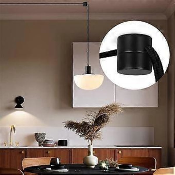 3-pack takkrokar för takhängande lampor, pendellampa krok för taklampa, takkrokar, DIY-lampa svart