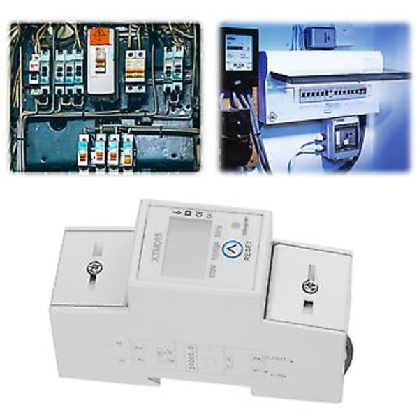 220V 10(40)A Digital 1-faset 2-leder 2P DIN-skinne Elektriker Måler Elektronisk KWh Måler