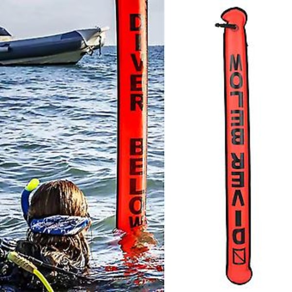 115 cm Dykkebøye Signalrør Kompatibel Under Dykking Snorkling Rød
