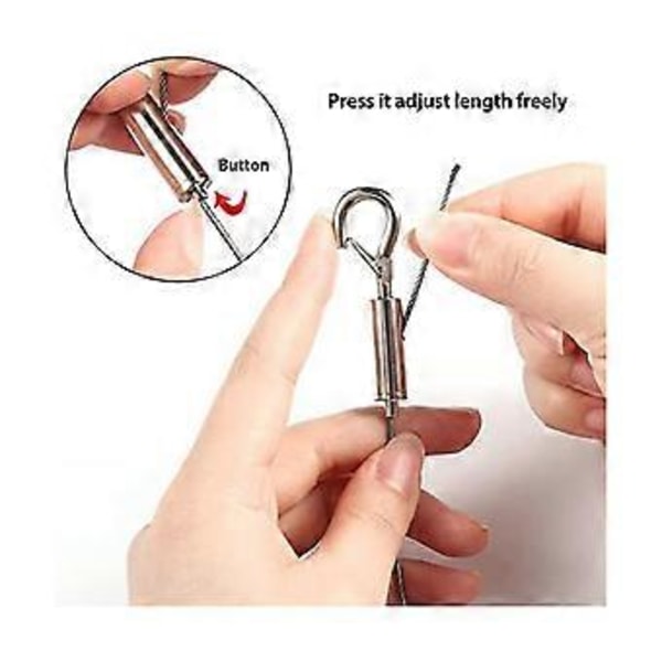 4 st 2m X 1.5mm Justerbar Bildhängande Vajer Kit - Kraftig Rostfri Stålvajer, Håller Upp