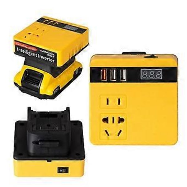 Multifunktionel Strømomformer DC 18V til 220V Inverter Adapter Strømforsyning Inverter til 18V 20V Batteri