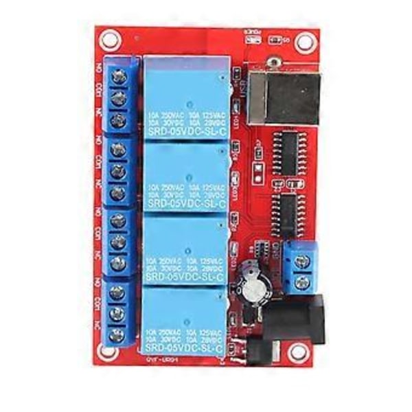4-kanavainen relemoduuli USB-vapaa DC-relekortti tietokoneohjaus PLC-kortti 3 toimintatilaa 5V