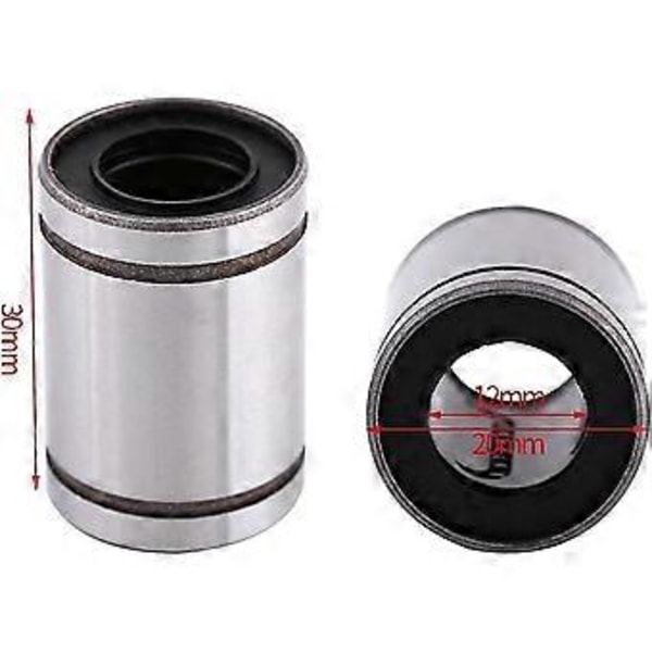 10-pack 12mm Linjär Kullager Dubbeltätad Bussning För Stång - 3D-skrivare, CNC-delar