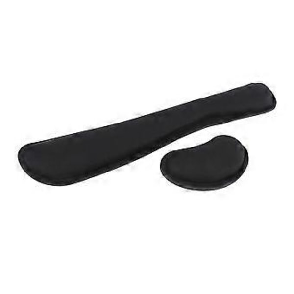 Gel Memory Foam Sæt Tastatur Håndledsstøtte Pad, Muse Håndledspude Støtte til Kontor, Sort