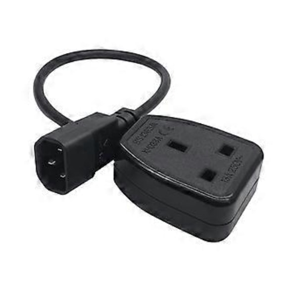 60 cm IECC14 Uros - UK 3-nastainen Naaras Pistorasia Virtajohto Elektroniikalle