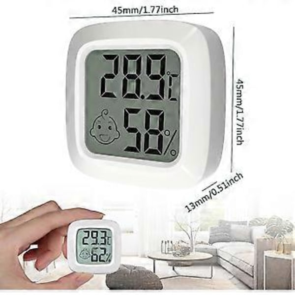 2 st Inomhustermometer, Liten Hög Noggrannhet Digital Hygrometer Termometer, Temperaturmätare Och Luftfuktighetsmätare Komfortnivåindikator För Kontor