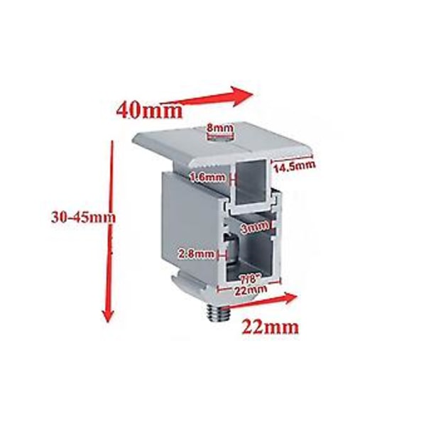 12 Set Solpanelmontering, PV Panel Fäste Takfäste För Säkring av 30mm-50mm Tjock S