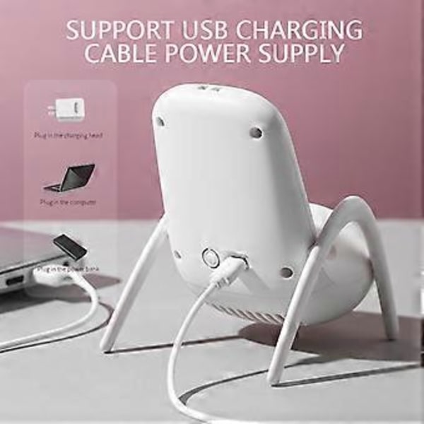 Kannettava USB-ladattava minituuletin, kädessä pidettävä tuuletin jalustalla, kesäkäyttöön ulkona