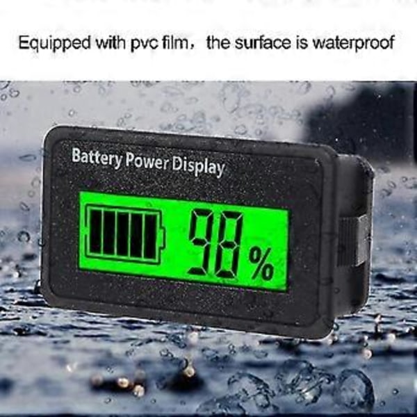 12v 24v 48v Batterikapacitetsmätare Universal LCD Batteri Voltmeter Display