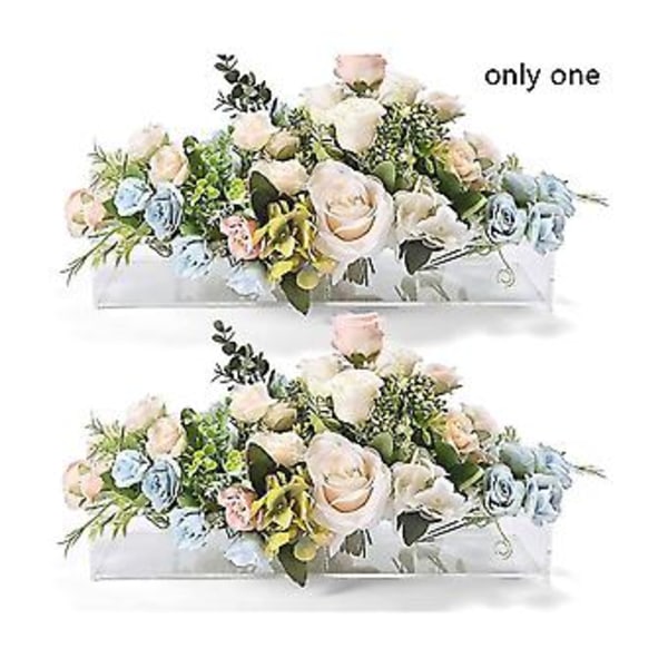 Klar Akryl Vas Rektangulär Blomma Mittpunkt För Matbord 25 cm Rekt D