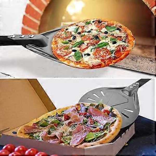 Pizza Vendingsspade med 8-tommers Rund Pizza Padle i Aluminium, 60 cm Totalt, Utendørs Pizzaovn Tilbehør