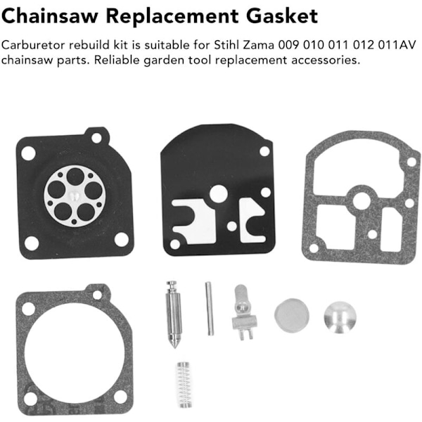 Karburator Reparationssæt til Stihl til Zama 009 010 011 012 011AV Motorsav Pakning Dele Karburator Reparationssæt Plæneklipper Tilbehør