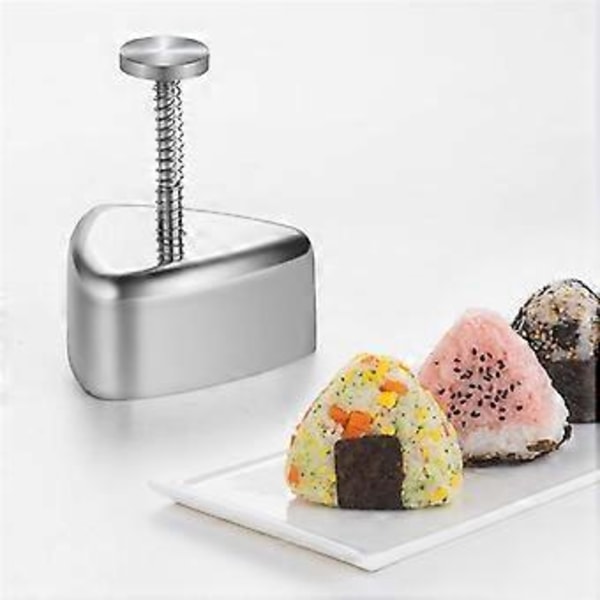 Onigiri Form, Rostfritt Stål Risbollsform Sushi Maker, Klassisk Triangel Musubi Form för Barns Lunch Bento och Hem DIY