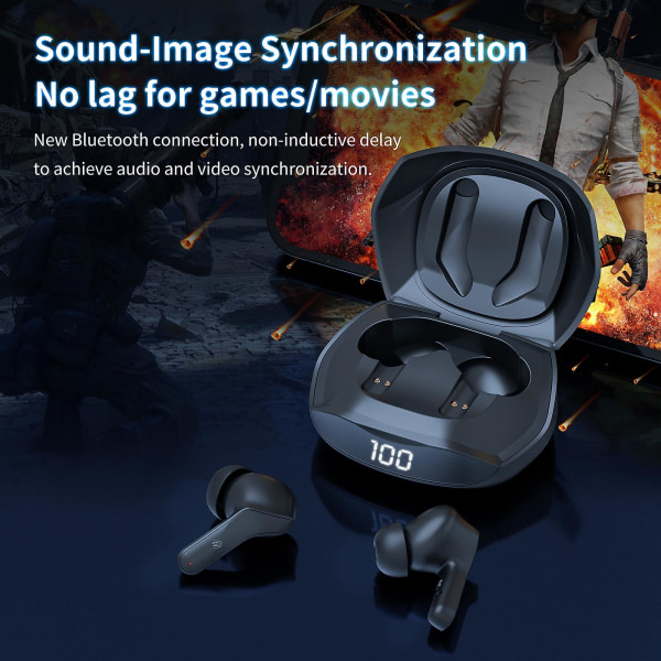 Gaming Bluetooth-ørepropper - Dual Mode, lyd-bildesynkronisering og lang batterilevetid