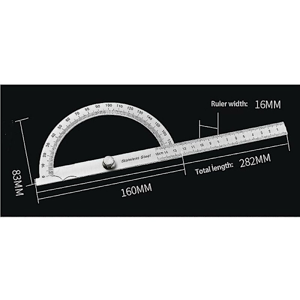 180 Metric Goniometer Metall Goniometer Goniometer Vinkel Linjal 3 st