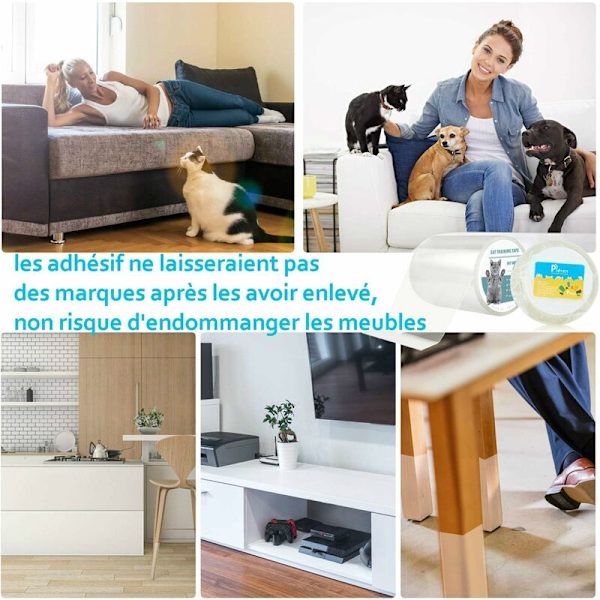 Kat Sofa Beskyttelse Anti Klo Mærkat Transparent Selvklæbende Rulle af Usynlig Beskyttelse Møbler Bord Beskytter (40x300cm)