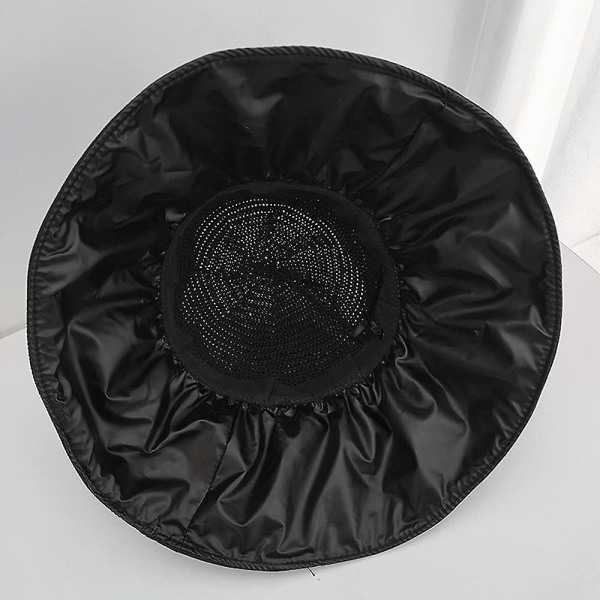 Kvinnors bredbrättade solhatt, hopfällbar hinkhatt UV-skydd, rosett floppy sol