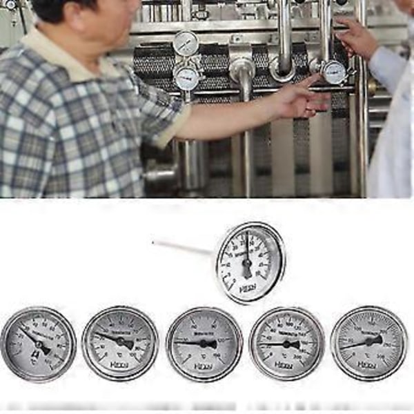 50/100/150/200/300 Bimetallisk Termometer Metal Temperatur Monitor Måler