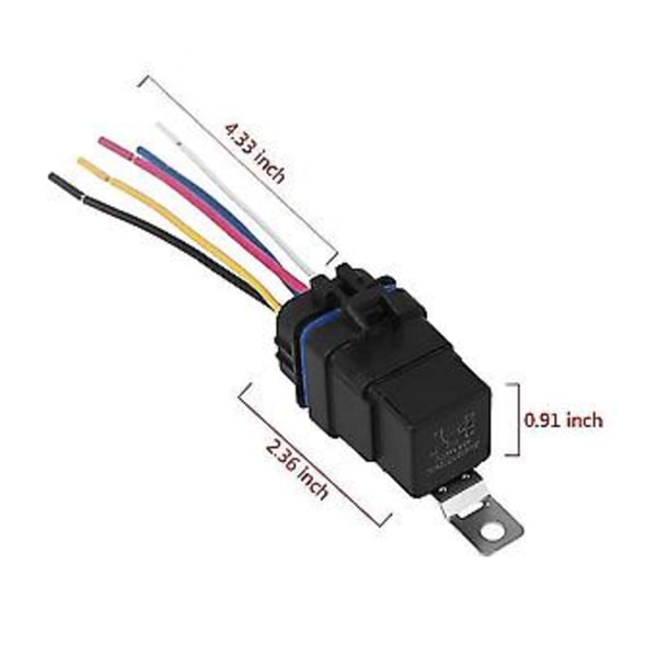 Integreret Bilrelæ / 12V 40A Auto Relæ Sokkel 5 Ben