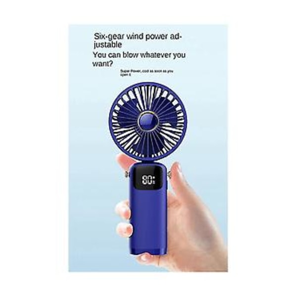 3000mah Kannettava Käsituuletin Taitettava Tuuletin USB-lataus Korkea Tuuletin LED-näytöllä F