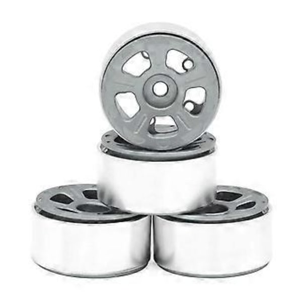 4 st 1.0in Metallfälgar för 1/24 1/18 RC Crawler Bil Axial SCX24 AX24 FCX24 Enduro24 TRX4M, Bred 5-Ekrad Grå