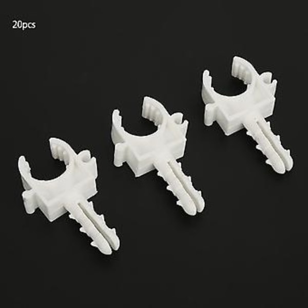 20 st U-formade Rörklämmor Vattenrör Fasta Clips Stöd Hållare med Skruv (25mm)