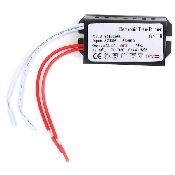 220V til 12V Elektronisk Transformator Spændingskonverter Intelligent Strømdriver (60W)