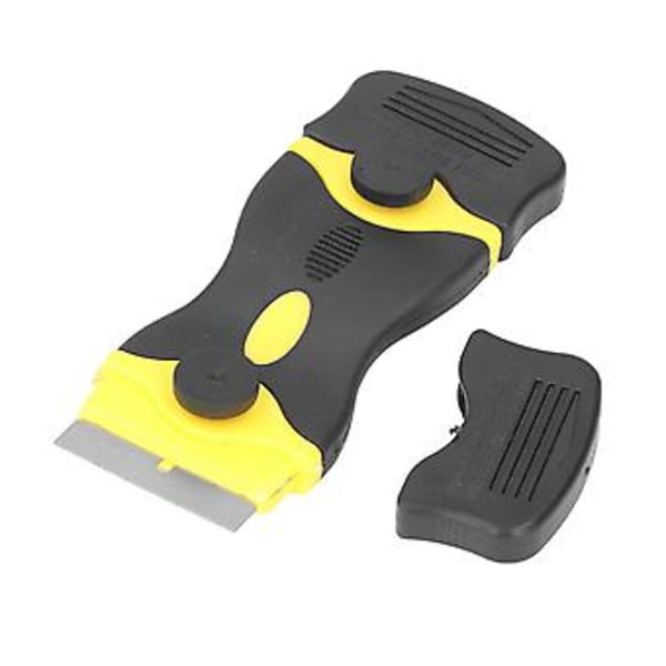 2 st 2 i 1 Skrapverktyg ABS Rakbladsskrapa Verktyg Metall Plastblad för Rengöring (Svart Gul)