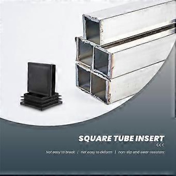 50mm x 50mm Muoviset Neliön Päätytulpat Putken Sisäosat 12kpl