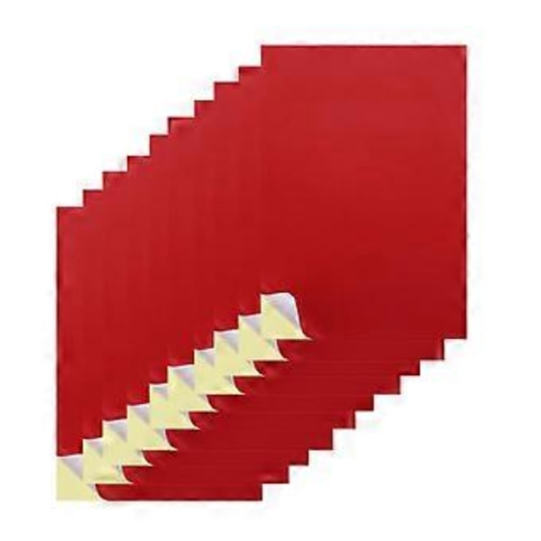 A4 Klisterpapper - A4 Klisteretiketter 21x29,7 cm för Laser/Bläckstråleskrivare för Kontor Skola Stort Röd