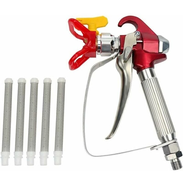 Airless højtryks malersprøjtepistol XS-818 + dyseholder + 5 x Airless malersprøjtepistolfilter..