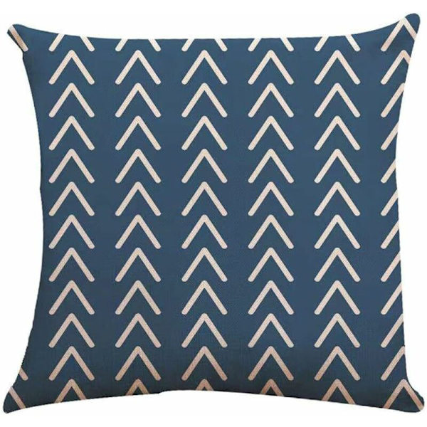 Sæt med 4 pudebetræk, moderne sofaovertræk, dekorativt udendørs pudebetræk i linnedstof til sofa, seng, bil (lyseblå, 45x45cm,S