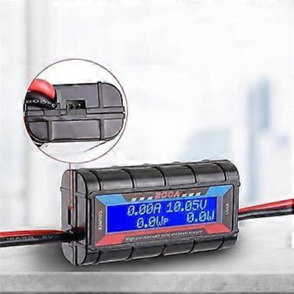 200A Högprecisions Effektanalysator Wattmätare Batteriförbrukningsövervakare med LCD-bakgrundsbelysning för RC