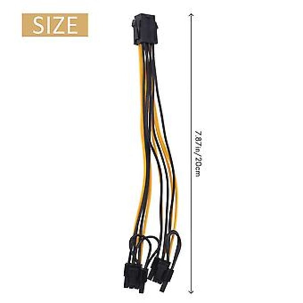 10 stk. 6-pin til dobbelt PCIe 8-pin (6+2) billedkort PCI Express strømadapter GPU VGA Y-splitter forlænger