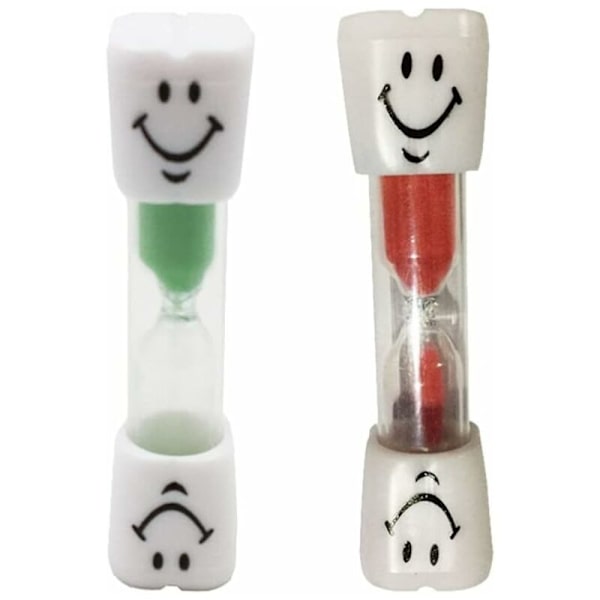 Sand Timer Clock Smile Patttern Toothbrush Timer 3 Minutes for Games Classroom Home Office Kitchen Decoration ( Rød )
