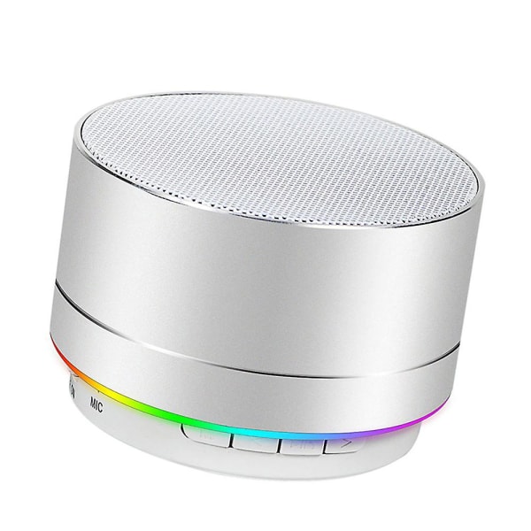Bærbar trådløs Bluetooth-høyttaler med LED-lys, multifunksjon innendørs utendørs stereobass Bluetooth-høyttalere, innebygd mikrofon, Fm R