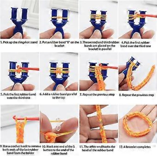 Loom Armbånd Lagingssett, Gummistrikk Armbåndsett for Barn Jenter Gutter, Vennskapsarmbånd Lagingssett