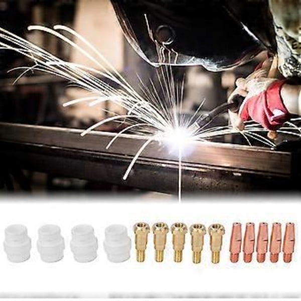 14 stk. Kontaktdyse Gasdiffusor Dyseholder Sæt til Binzel 24KD MIG Svejselampe 1.0mm