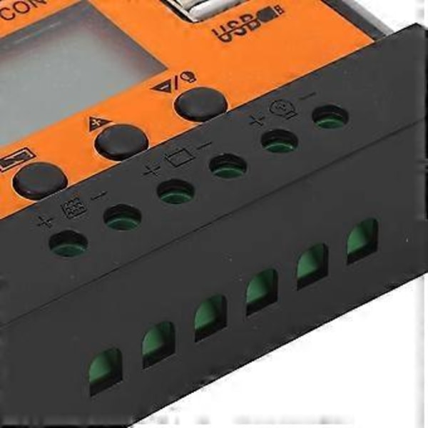 Solar Laderegulator LCD-Skjerm 3-Trinns Styring Solcellepanel Lader Regulator for Syre Litium Batterier 12V 24V 20A