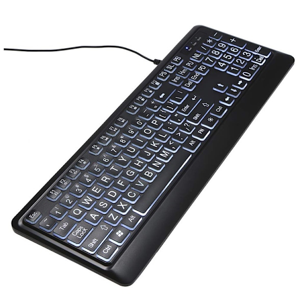USB Kabelanslutet Bakgrundsbelyst Tangentbord Stora Bokstäver med Vit Belyst LED-bakgrundsbelysning Tangentbord 104 Tangenter Standard Full Storlek