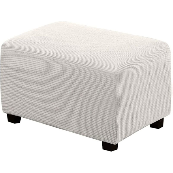 Fyrkantig stretchig plysch ottomanöverdrag, mjukt jacquard fotpallsöverdrag för att skydda fotpall, ottomanöverdrag med elastisk botten, maskintvättbar - S
