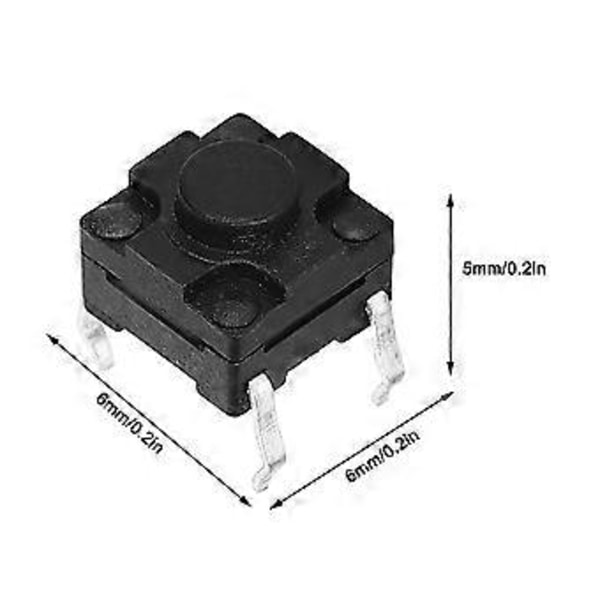 100 st Taktil Tryckknapp Vattentät Elektronisk Lätt Tryckplatta 6 6 x 6 x 5mm